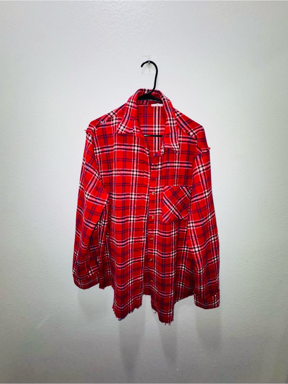 LA MIEL Red Plaid Men's Button-Down Shirt